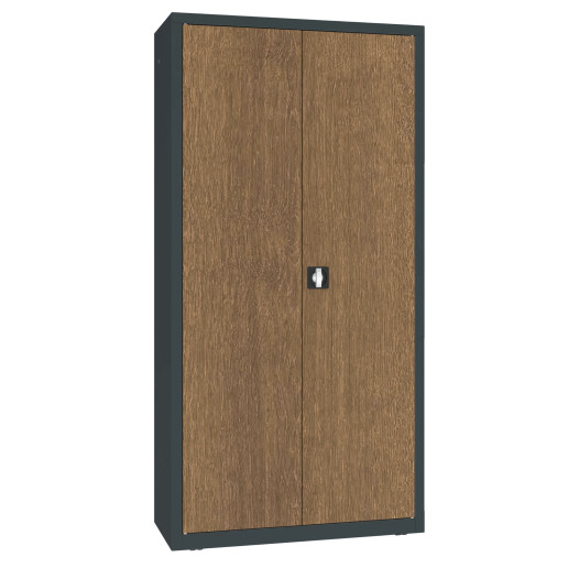 Kancelářská skříňka s dřevěnou dýhou na dveřích, DOCUCAB WOOD M 1990/1000/435 7016/WALNUT