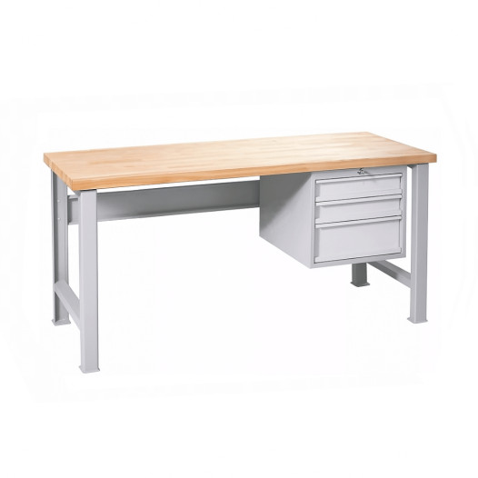 MODULBENCH GE 1700 D3 | Pracovní stůl se 3 závěsnými zásuvkami a pevnými nohami, 1700 mm